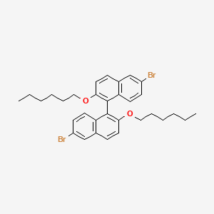 molecular formula C32H36Br2O2 B12577167 6,6'-Dibromo-2,2'-bis(hexyloxy)-1,1'-binaphthalene CAS No. 191787-87-8