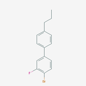molecular formula C15H14BrF B125772 1-Bromo-2-fluoro-4-(4-propylphenyl)benzene CAS No. 149647-66-5
