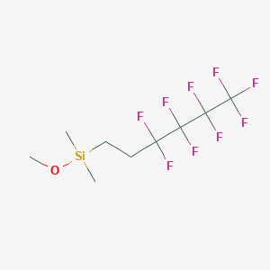 molecular formula C4F9CH2CH2Si(CH3)2OCH3<br>C9H13F9OSi B12577224 Methoxy(dimethyl)(3,3,4,4,5,5,6,6,6-nonafluorohexyl)silane CAS No. 608299-03-2