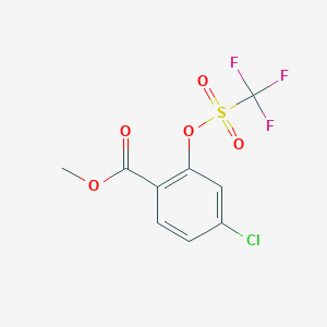 molecular formula C9H6ClF3O5S B12577283 Methyl 4-chloro-2-[(trifluoromethanesulfonyl)oxy]benzoate CAS No. 212892-02-9