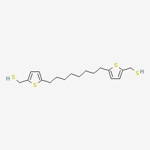 molecular formula C18H26S4 B12577337 [Octane-1,8-diyldi(thiene-5,2-diyl)]dimethanethiol CAS No. 185499-96-1