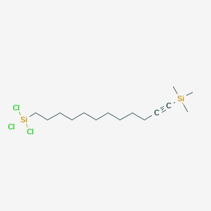 molecular formula C15H29Cl3Si2 B12577338 Trichloro[12-(trimethylsilyl)dodec-11-YN-1-YL]silane CAS No. 473937-67-6