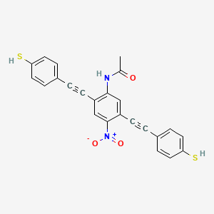 molecular formula C24H16N2O3S2 B12577389 N-{4-Nitro-2,5-bis[(4-sulfanylphenyl)ethynyl]phenyl}acetamide CAS No. 355022-71-8