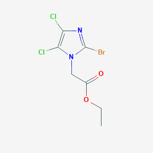 molecular formula C7H7BrCl2N2O2 B125774 ethyl 2-(2-bromo-4,5-dichloro-1H-imidazol-1-yl)acetate CAS No. 154082-06-1