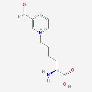 molecular formula C12H17N2O3+ B12577553 6-(3-Formylpyridin-1-ium-1-yl)-L-norleucine CAS No. 610780-56-8