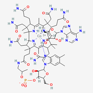 (3R,4S,5R)-2-(6-aminopurin-9-yl)-5-methanidyloxolane-3,4-diol;cobalt(3+);[(2R,3S,4R)-5-(5,6-dimethylbenzimidazol-1-yl)-4-hydroxy-2-(hydroxymethyl)oxolan-3-yl] 1-[3-[(5Z,10Z,15Z)-2,13,18-tris(2-amino-2-oxoethyl)-7,12,17-tris(3-amino-3-oxopropyl)-3,5,8,8,13,15,18,19-octamethyl-2,7,12,17-tetrahydro-1H-corrin-24-id-3-yl]propanoylamino]propan-2-yl phosphate