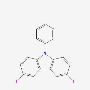 molecular formula C19H13I2N B12577662 3,6-Diiodo-9-(4-methylphenyl)-9H-carbazole CAS No. 566143-95-1