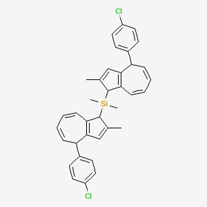 molecular formula C36H34Cl2Si B12577665 Silane, bis[4-(4-chlorophenyl)-1,4-dihydro-2-methyl-1-azulenyl]dimethyl- CAS No. 209121-53-9