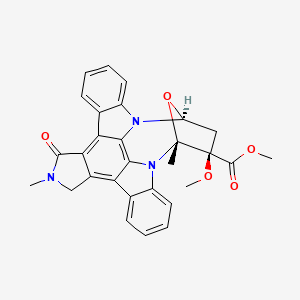 molecular formula C29H25N3O5 B1257769 methyl (15R,16R,18S)-16-methoxy-4,15-dimethyl-3-oxo-28-oxa-4,14,19-triazaoctacyclo[12.11.2.115,18.02,6.07,27.08,13.019,26.020,25]octacosa-1,6,8,10,12,20,22,24,26-nonaene-16-carboxylate 