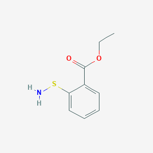 molecular formula C9H11NO2S B12577704 Benzoic acid, 2-(aminothio)-, ethyl ester CAS No. 256947-56-5