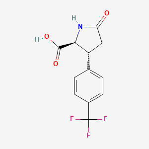 molecular formula C12H10F3NO3 B12577870 L-Proline, 5-oxo-3-[4-(trifluoromethyl)phenyl]-, (3R)- CAS No. 291763-97-8