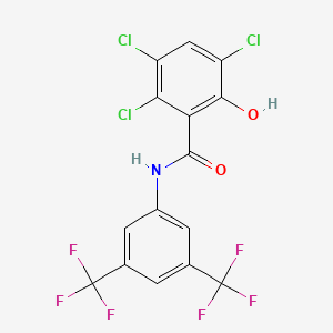 molecular formula C15H6Cl3F6NO2 B12577928 N-[3,5-Bis(trifluoromethyl)phenyl]-2,3,5-trichloro-6-hydroxybenzamide CAS No. 634184-91-1