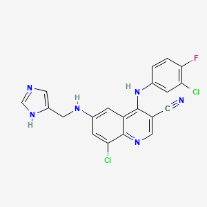 8-chloro-4-(3-chloro-4-fluoroanilino)-6-(1H-imidazol-5-ylmethylamino)-3-quinolinecarbonitrile