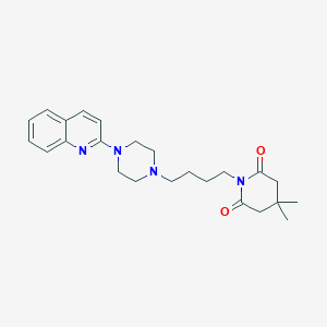 molecular formula C24H32N4O2 B125781 4,4-Dimethyl-1-[4-(4-quinolin-2-ylpiperazin-1-yl)butyl]piperidine-2,6-dione CAS No. 142336-22-9