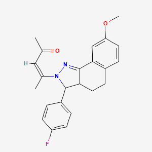 molecular formula C23H23FN2O2 B1257848 (Z)-4-[3-(4-fluorophenyl)-8-methoxy-3,3a,4,5-tetrahydrobenzo[g]indazol-2-yl]pent-3-en-2-one 