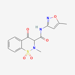 molecular formula C14H13N3O5S B1257854 2-methyl-N-(5-methyl-3-isoxazolyl)-1,1,4-trioxo-3H-1$l^{6},2-benzothiazine-3-carboxamide 