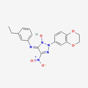 molecular formula C18H17N5O5 B1257866 2-(2,3-dihydro-1,4-benzodioxin-6-yl)-N-(3-ethylphenyl)-3-hydroxy-5-nitro-4-triazolimine 