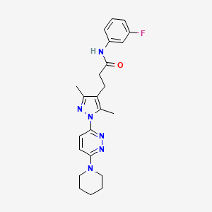 3-[3,5-dimethyl-1-[6-(1-piperidinyl)-3-pyridazinyl]-4-pyrazolyl]-N-(3-fluorophenyl)propanamide