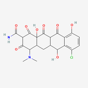 molecular formula C21H21ClN2O8 B1257910 7-Chloro-4-(dimethylamino)-6,10,12a-trihydroxy-1,3,11,12-tetraoxo-4,4a,5,5a,6,11a-hexahydrotetracene-2-carboxamide 