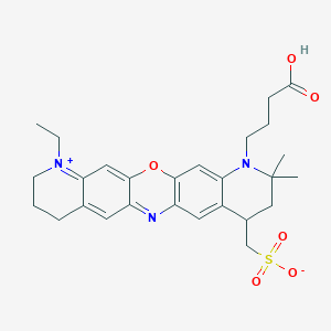 molecular formula C27H33N3O6S B1257918 [6-(3-carboxypropyl)-20-ethyl-7,7-dimethyl-2-oxa-6,13-diaza-20-azoniapentacyclo[12.8.0.03,12.05,10.016,21]docosa-1(22),3(12),4,10,13,15,20-heptaen-9-yl]methanesulfonate 