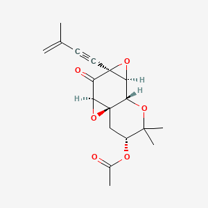 molecular formula C18H20O6 B1257922 [(1R,3R,5S,7S,8S,11R)-10,10-dimethyl-5-(3-methylbut-3-en-1-ynyl)-4-oxo-2,6,9-trioxatetracyclo[6.4.0.01,3.05,7]dodecan-11-yl] acetate 