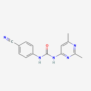 molecular formula C14H13N5O B12579383 N-(4-Cyanophenyl)-N'-(2,6-dimethylpyrimidin-4-yl)urea CAS No. 639849-88-0