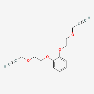 molecular formula C16H18O4 B12579427 Benzene, 1,2-bis[2-(2-propynyloxy)ethoxy]- CAS No. 637752-26-2