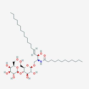 molecular formula C42H79NO13 B1257943 N-[(E,2S,3R)-1-[(2R,4R,5S,6R)-3,4-dihydroxy-6-(hydroxymethyl)-5-[(2S,3R,4S,5R,6R)-3,4,5-trihydroxy-6-(hydroxymethyl)oxan-2-yl]oxyoxan-2-yl]oxy-3-hydroxyoctadec-4-en-2-yl]dodecanamide 
