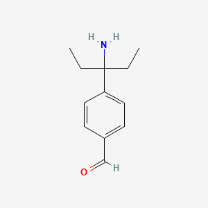 molecular formula C12H17NO B12579458 4-(3-Aminopentan-3-yl)benzaldehyde CAS No. 628325-84-8