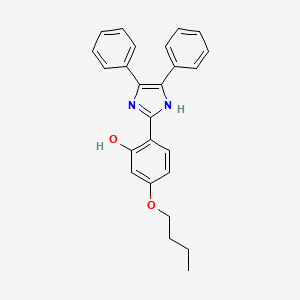 molecular formula C25H24N2O2 B12579462 3-Butoxy-6-(4,5-diphenyl-1,3-dihydro-2H-imidazol-2-ylidene)cyclohexa-2,4-dien-1-one CAS No. 193466-93-2
