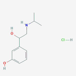 molecular formula C₁₁H₁₈ClNO₂ B125795 3-Hydroxy-alpha-isopropylaminomethylbenzyl alcohol hydrochloride CAS No. 55688-38-5