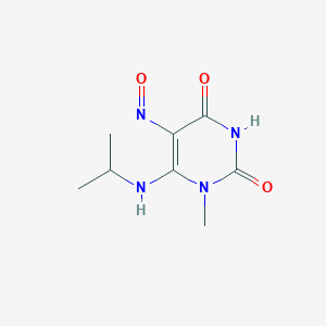 molecular formula C8H12N4O3 B12579505 1-Methyl-5-nitroso-6-[(propan-2-yl)amino]pyrimidine-2,4(1H,3H)-dione CAS No. 445481-71-0