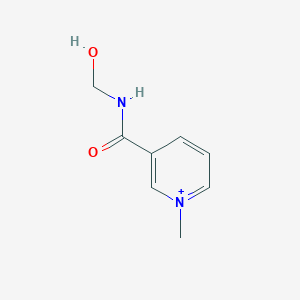 molecular formula C8H11N2O2+ B12579524 Pyridinium, 3-[[(hydroxymethyl)amino]carbonyl]-1-methyl- CAS No. 282521-18-0