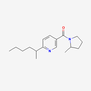 molecular formula C17H26N2O B12579550 Pyrrolidine, 2-methyl-1-[[6-(1-methylpentyl)-3-pyridinyl]carbonyl]- CAS No. 613660-91-6