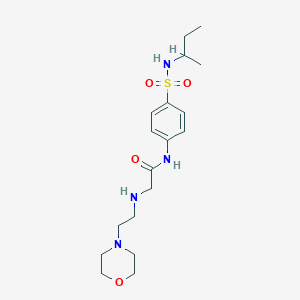 molecular formula C18H30N4O4S B12579581 Acetamide,N-[4-[[(1-methylpropyl)amino]sulfonyl]phenyl]-2-[[2-(4-morpholinyl)ethyl]amino]- 