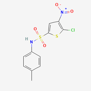 molecular formula C11H9ClN2O4S2 B12579644 2-Thiophenesulfonamide, 5-chloro-N-(4-methylphenyl)-4-nitro- CAS No. 646040-10-0