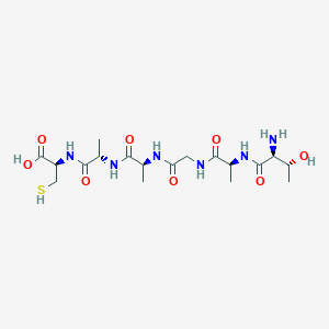 molecular formula C18H32N6O8S B12579665 L-Threonyl-L-alanylglycyl-L-alanyl-L-alanyl-L-cysteine CAS No. 194715-56-5