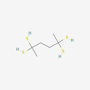 molecular formula C6H14S4 B12579692 2,2,5,5-Hexanetetrathiol CAS No. 202520-10-3