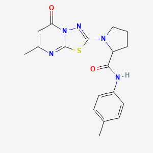 1-(7-methyl-5-oxo-[1,3,4]thiadiazolo[3,2-a]pyrimidin-2-yl)-N-(4-methylphenyl)-2-pyrrolidinecarboxamide