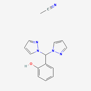 molecular formula C15H15N5O B12579704 Acetonitrile--2-[di(1H-pyrazol-1-yl)methyl]phenol (1/1) CAS No. 185669-80-1