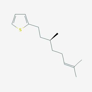 molecular formula C14H22S B12579735 2-[(3S)-3,7-Dimethyloct-6-en-1-yl]thiophene CAS No. 643031-36-1