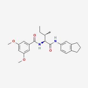 molecular formula C24H30N2O4 B12579774 N-(2,3-Dihydro-1H-inden-5-yl)-N~2~-(3,5-dimethoxybenzoyl)isoleucinamide 