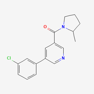 molecular formula C17H17ClN2O B12579775 Pyrrolidine, 1-[[5-(3-chlorophenyl)-3-pyridinyl]carbonyl]-2-methyl- CAS No. 613660-95-0