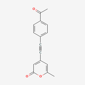 molecular formula C16H12O3 B12579997 2H-Pyran-2-one, 4-[(4-acetylphenyl)ethynyl]-6-methyl- CAS No. 502624-26-2