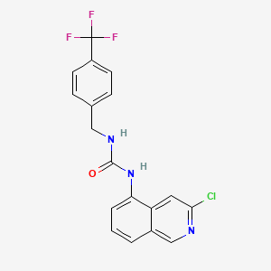 molecular formula C18H13ClF3N3O B12579998 N-(3-Chloroisoquinolin-5-yl)-N'-{[4-(trifluoromethyl)phenyl]methyl}urea CAS No. 608516-54-7