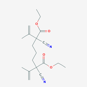 molecular formula C19H26N2O4 B12580024 Diethyl 2,6-dicyano-2,6-di(prop-1-en-2-yl)heptanedioate CAS No. 194727-48-5