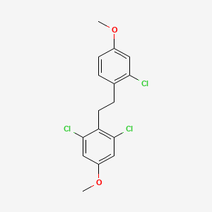 molecular formula C16H15Cl3O2 B12580040 Benzene, 1,3-dichloro-2-[2-(2-chloro-4-methoxyphenyl)ethyl]-5-methoxy- CAS No. 185045-39-0