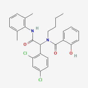 molecular formula C27H28Cl2N2O3 B12580050 N-Butyl-N-{1-(2,4-dichlorophenyl)-2-[(2,6-dimethylphenyl)amino]-2-oxoethyl}-2-hydroxybenzamide CAS No. 293764-41-7