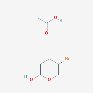 molecular formula C7H13BrO4 B12580058 Acetic acid;5-bromooxan-2-ol CAS No. 645413-11-2