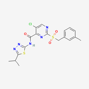 molecular formula C18H18ClN5O3S2 B1258007 5-CHLORO-2-[(3-METHYLPHENYL)METHANESULFONYL]-N-[5-(PROPAN-2-YL)-1,3,4-THIADIAZOL-2-YL]PYRIMIDINE-4-CARBOXAMIDE 